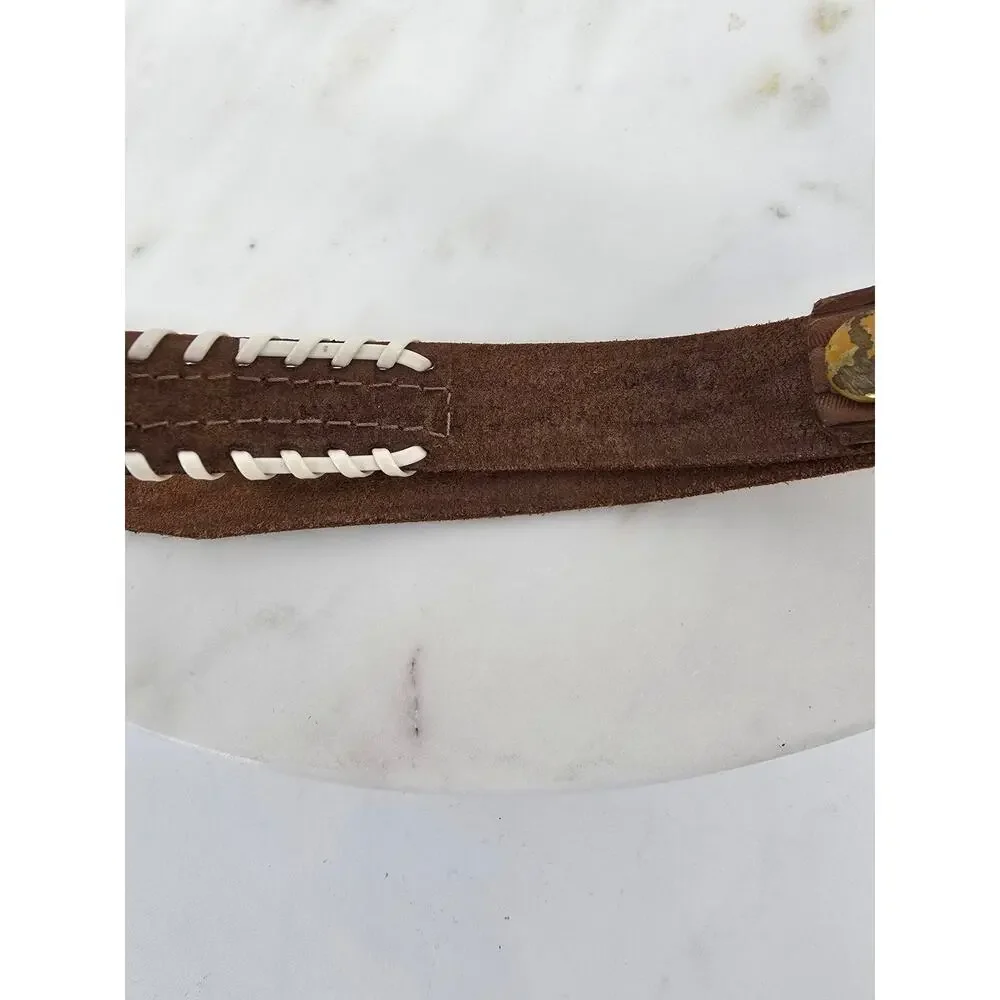 Vintage Kids' Southwestern Native Beaded Leather Belt